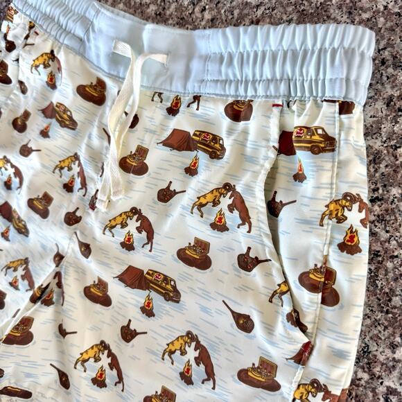 Magellan Shiner Bock Beer Mens Swim Trunks Shorts Rams Van Camping Print Sz Sm - Picture 2 of 14